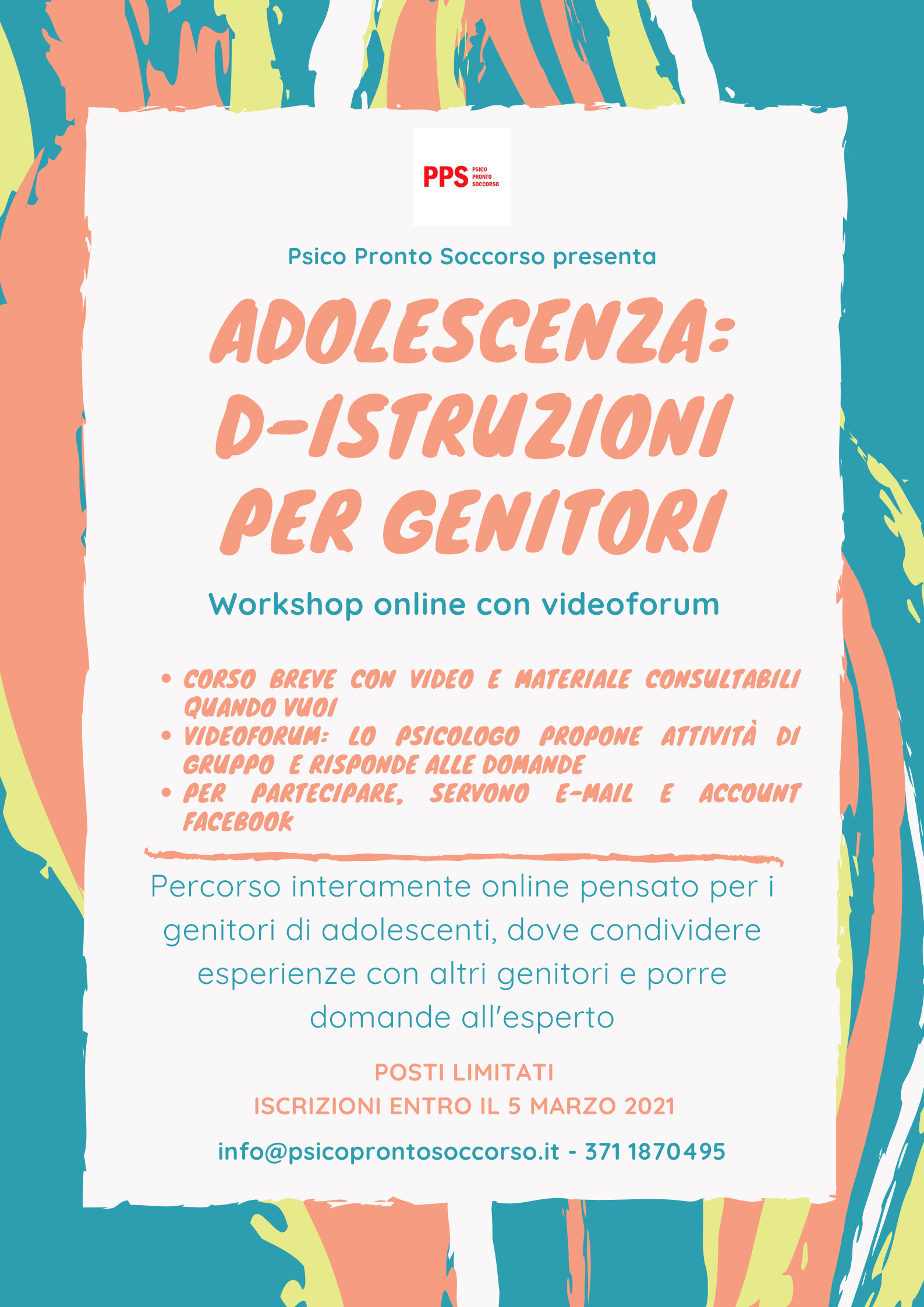 Workshop online “Adolescenza: d-istruzioni per genitori”